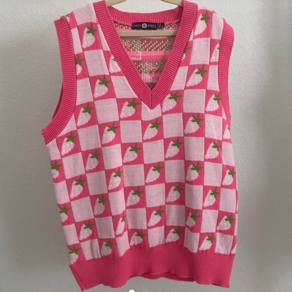 Tops | Strawberry Sweater Vest | Poshmark